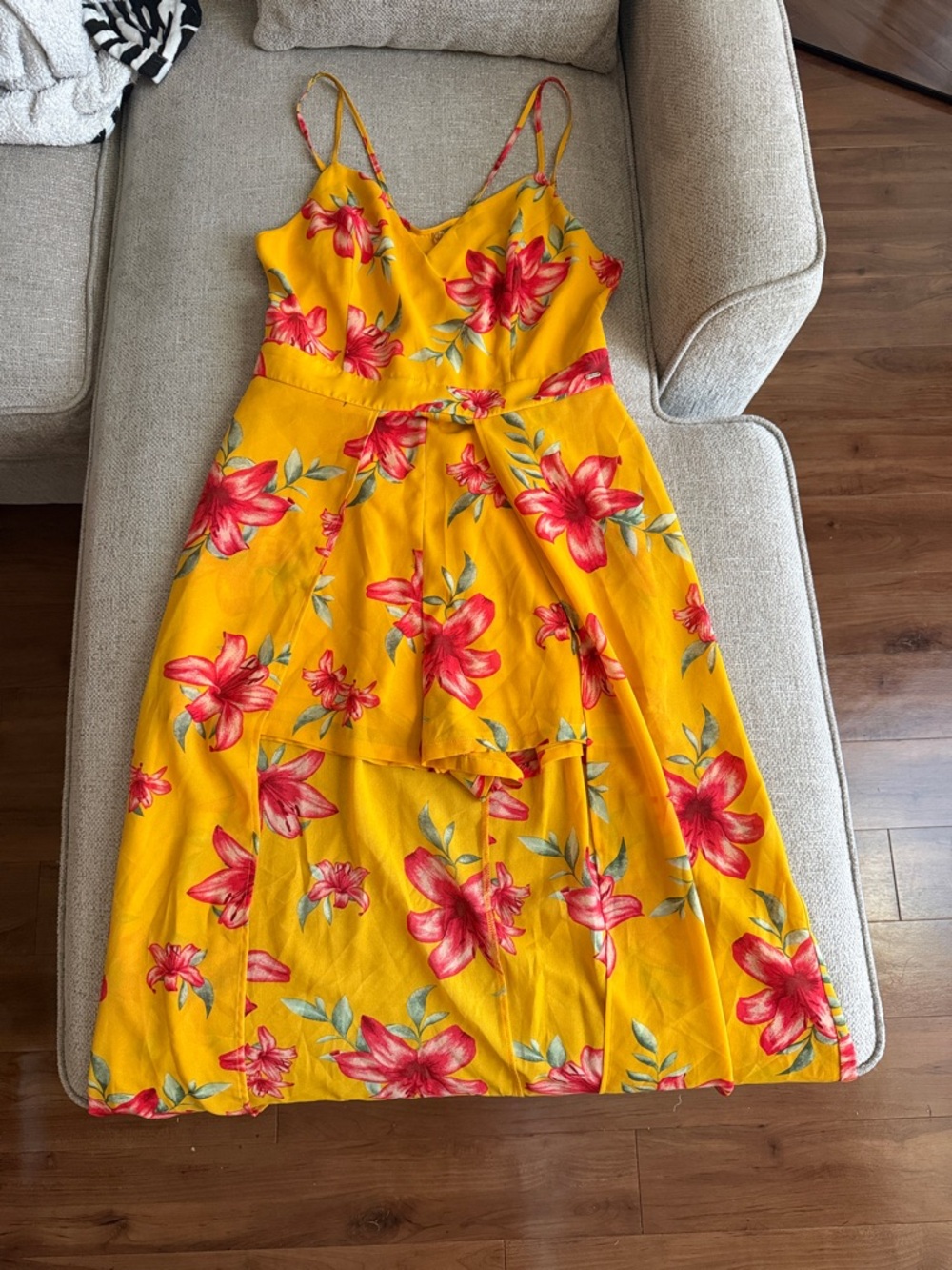 Guess Yellow & Red Floral Romper
